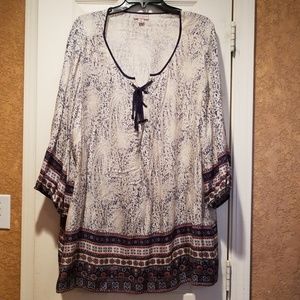 Dress Barn floral bordered tunic top